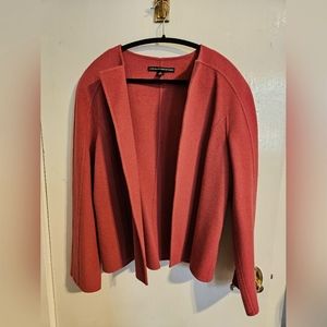 Linda Allard for Ellen Tracy Pink Salmon Red Women's Wool Jacket Size 16